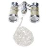 Women Girls Vintage Metal Operas Glasses with Chain Portable Small Binocular Theater Metal with Chain view 4
