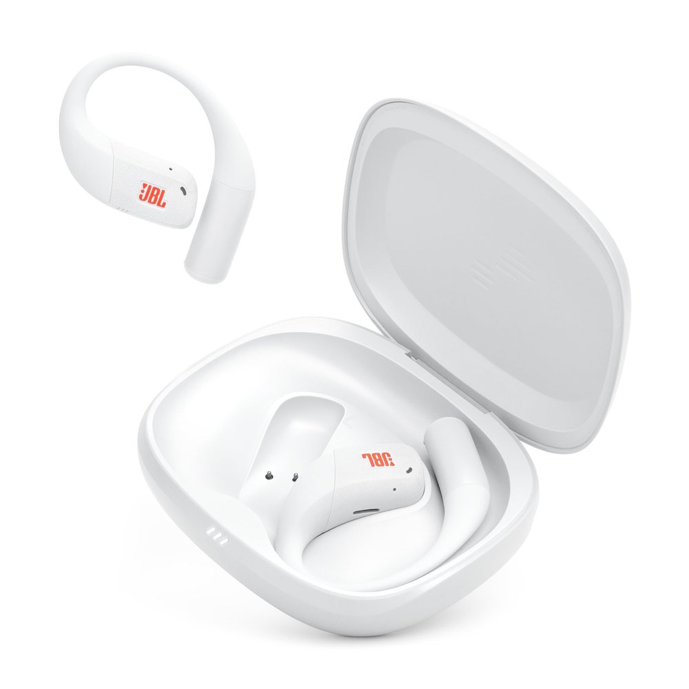 JBL Endurance Zone - True Wireless Open-Ear Sport Headphones with 4 mics for Crisp, Clear Calls, Water & dust Proof (IP68), and Up to 32 Hours of Playtime, Plus Speed Charge (White/Orange)