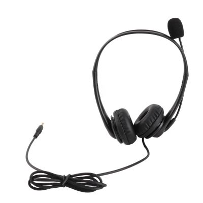 ASHATA 3.5mm Computer Headset with Noise Cancelling Microphone Lightweight Wired Headphone for Business Call Center,ABS Black 1 Pack