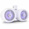 Pyle 8" Marine LED Wakeboard Speakers  Dual 2-Way Water-Resistant Mini Box Speaker Pair with Woofer, Titanium Tweeter, ABS Construction & Mounting Bracket for Boat, ATV, UTV & Roll-Cage Bars view 1