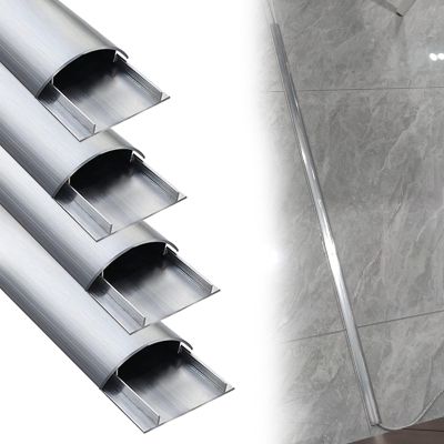 12 24 36 48 60 72 in Length Aluminum Alloy Cable Raceway, Molding Raceway Strips with Cover & Caps, Self Adhesive Floor Cable Protector for Factory/Conference Room(4 PCS,L x Outer Width 60IN x 2.2IN)