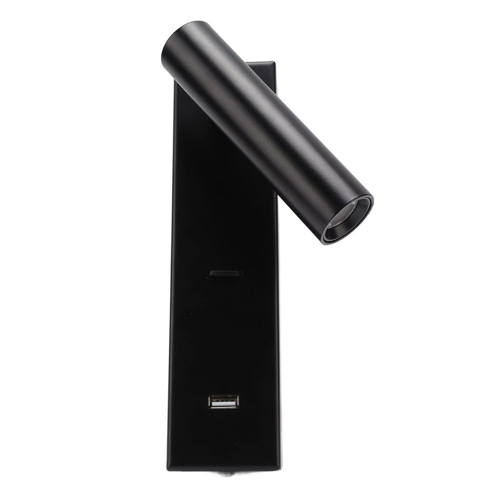 BAFOVY LED Wall Reading Light, Adjustable Arm Wall Mounted Lamp with USB Charging Port for Bedroom Headboard, Aluminum Alloy 350 Rotation 90 Tilt
