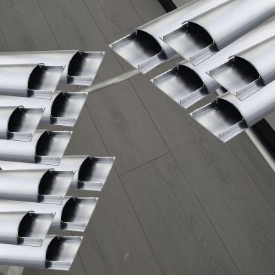 10 15 Pieces Paintable Cable Concealer, Metal Cord Hider Channel for Workshop/Shopping Mall, Aluminum Alloy Cable Trunking Decorative for Protect Cords(15 PCS,L x Outer Width 79IN x 3IN)