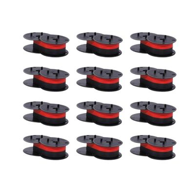 SINOSCOGO Universal Twin Spool Typewriter Carbon Ribbon Holder GR24 with Black Red Calculator Adding Machine Printer Supplies(12PK)