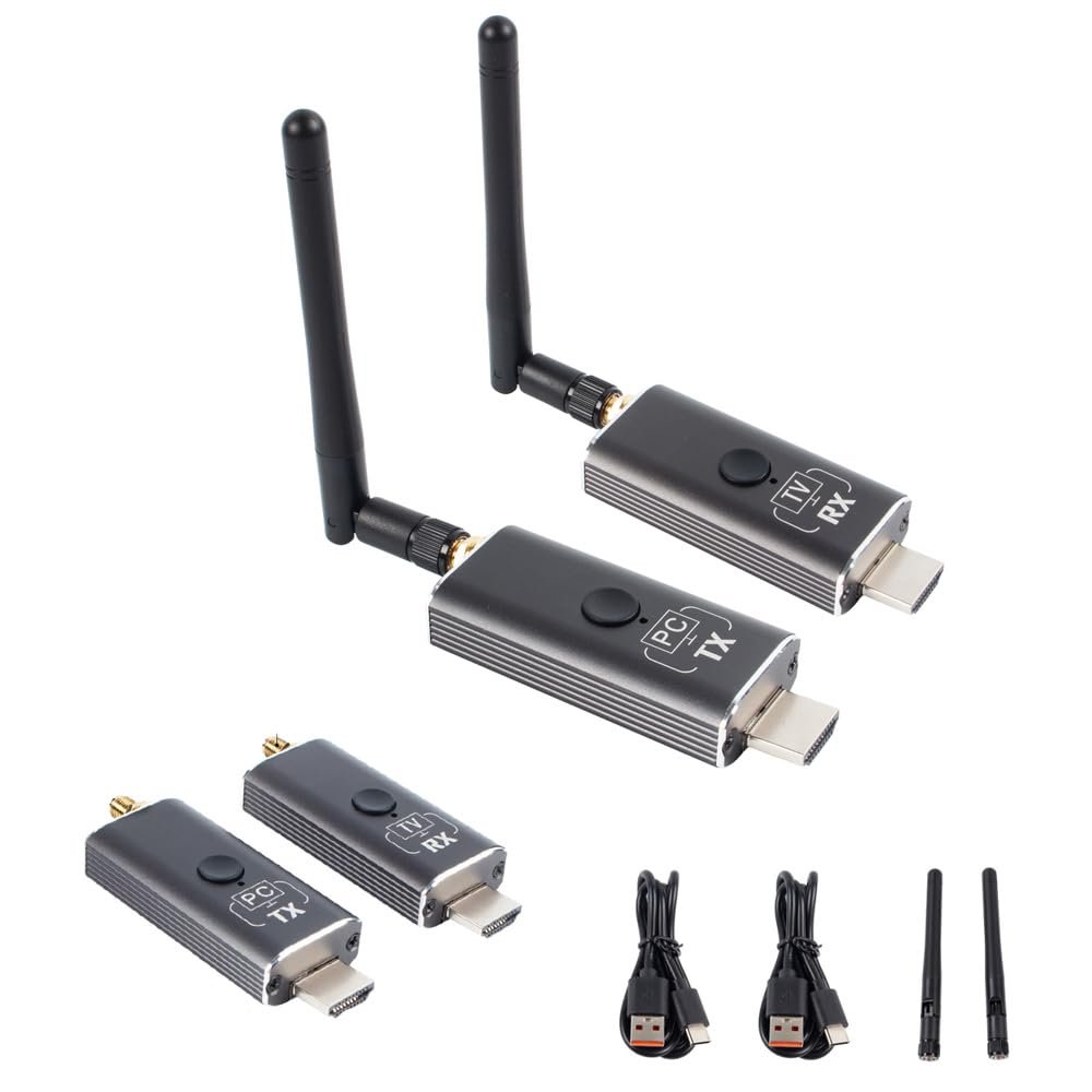 Wireless HDMI Transmitter and 1 Receiver Kit 4K Streaming Media Player with Transmitter and Receiver