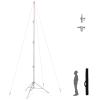 24ft Tall Telescoping Camera Tripod Stand, Heavy Duty Stainless Steel with 3 Guy Wires & 1/4" 3/8" Screw Adapter for Aerial/Sports/Hunting Photography view 1