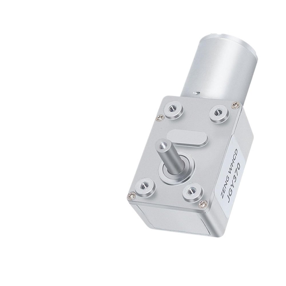 JGY370 Worm Gear Reduction DC Single Short Output Shaft 6mmD Axis with Self-Locking Without Bracket 10RPM_24V