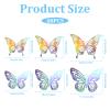 48Pcs 3D Laser Sivery Butterfly Wall Decor 2 Styles 3 Sizes Metallic Laser Butterflies Sequin Centerpieces Iridescent Sticker Removable Party Baby Shower Decoration Wedding for Birthday Cake Cupcake view 2