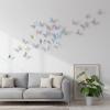48Pcs 3D Laser Sivery Butterfly Wall Decor 2 Styles 3 Sizes Metallic Laser Butterflies Sequin Centerpieces Iridescent Sticker Removable Party Baby Shower Decoration Wedding for Birthday Cake Cupcake view 4