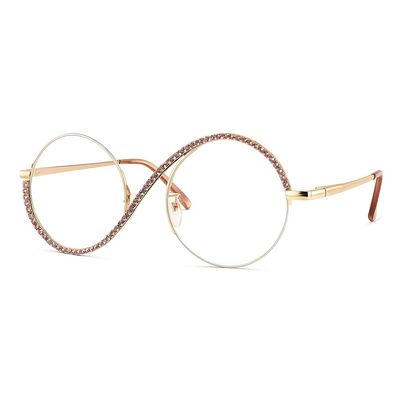 bullabulling Fashion Half round Reading Glass For Women Half-Rim Eyeglass Frame Large lens (pink diamond, 1.50, x)