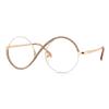 bullabulling Fashion Half round Reading Glass For Women Half-Rim Eyeglass Frame Large lens (pink diamond, 1.50, x) view 1
