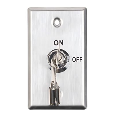 byepica Access Control Systems Compatible, 2 Keys Includes, Steel Cover Stainless, Key Switch Lock Panel Security Black, for Door Mount