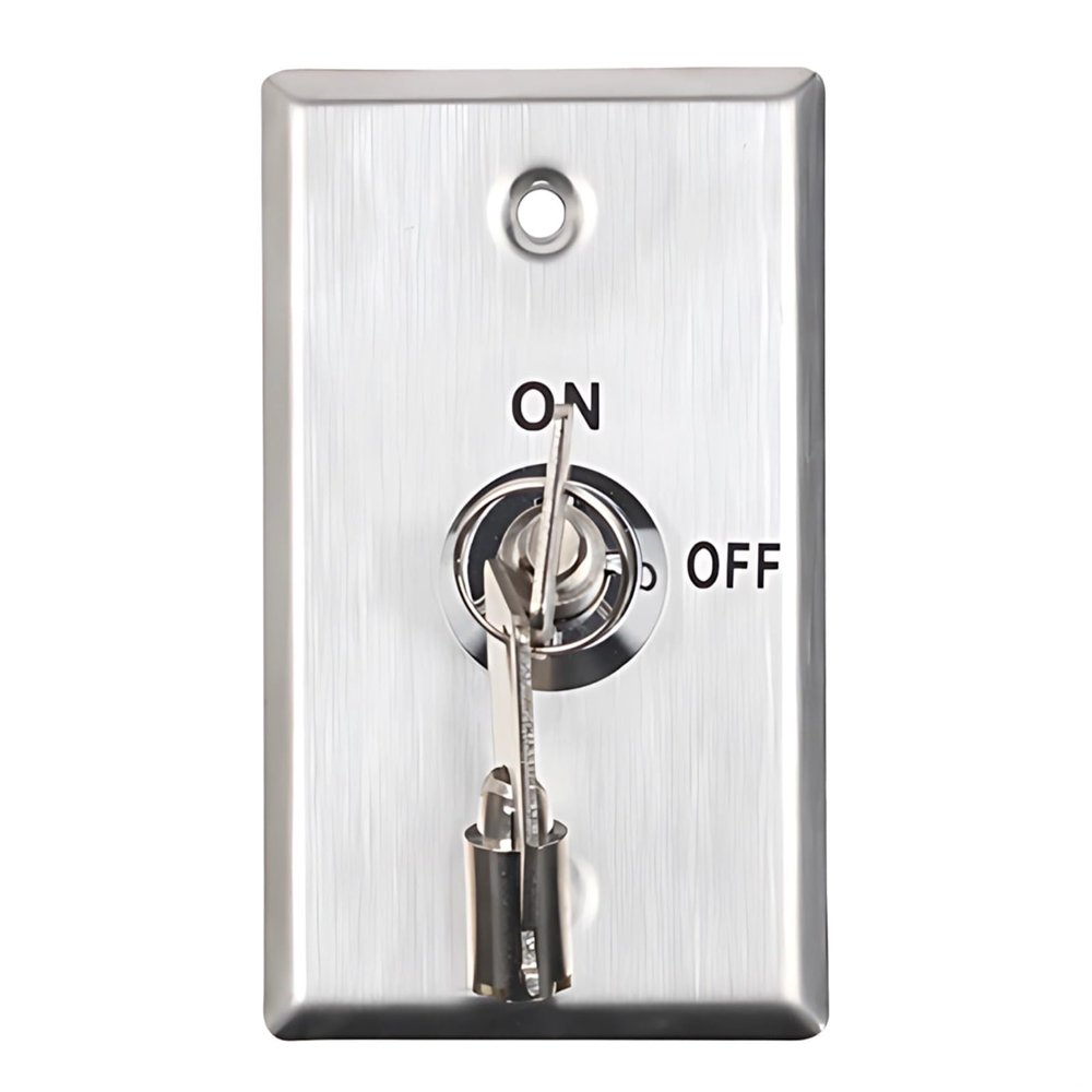 byepica Access Control Systems Compatible, 2 Keys Includes, Steel Cover Stainless, Key Switch Lock Panel Security Black, for Door Mount