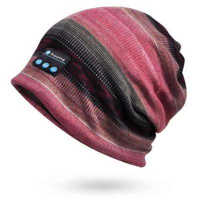 Bluetooth Beanie Hat Headphones for Men Women Fall Soft Wireless Music Slouchy Beanie Sports with Mic (US, Alpha, One Size, Pink)