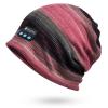 Bluetooth Beanie Hat Headphones for Men Women Fall Soft Wireless Music Slouchy Beanie Sports with Mic (US, Alpha, One Size, Pink) view 1
