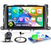 4G+128G Car Stereo for Toyota Sienna 2011-2014, Wireless CarPlay Android Auto, 9 Incell HD Touch Screen Android 15 Car Stereo with GPS, WiFi, Bluetooth 5.0, FM, 32 EQ, SWC, Backup Camera view 1