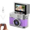 Thumb-Sized Flip Screen Mini Camera, Retro CCD Portable and High-Definition Mini Digital Camera, Tiny Pocket Camcorder with 180 Flip, for Home/Office/Travel/Daily (Purple,with 32GB Card) view 1