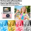 Thumb-Sized Flip Screen Mini Camera, Retro CCD Portable and High-Definition Mini Digital Camera, Tiny Pocket Camcorder with 180 Flip, for Home/Office/Travel/Daily (Purple,with 32GB Card) view 4