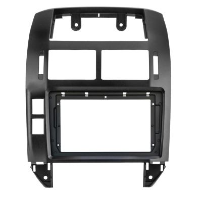 Car Stereo Navigation Frame for VW Polo 2004-2011 9", Car Radio Stereo Mounting Fascia Panel Dash Kit Radio Install kit,Matte Black Bezel