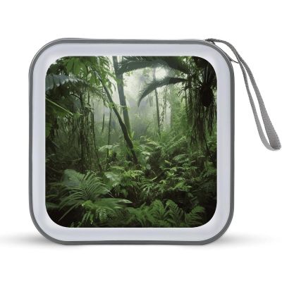 FekiLoot Tropical Rainforest CD Case,Hard Plastic CD Storage,Portable DVD Wallet,Portable DVD, Holder VCD Organizer Wallet,Protective VCD Storage