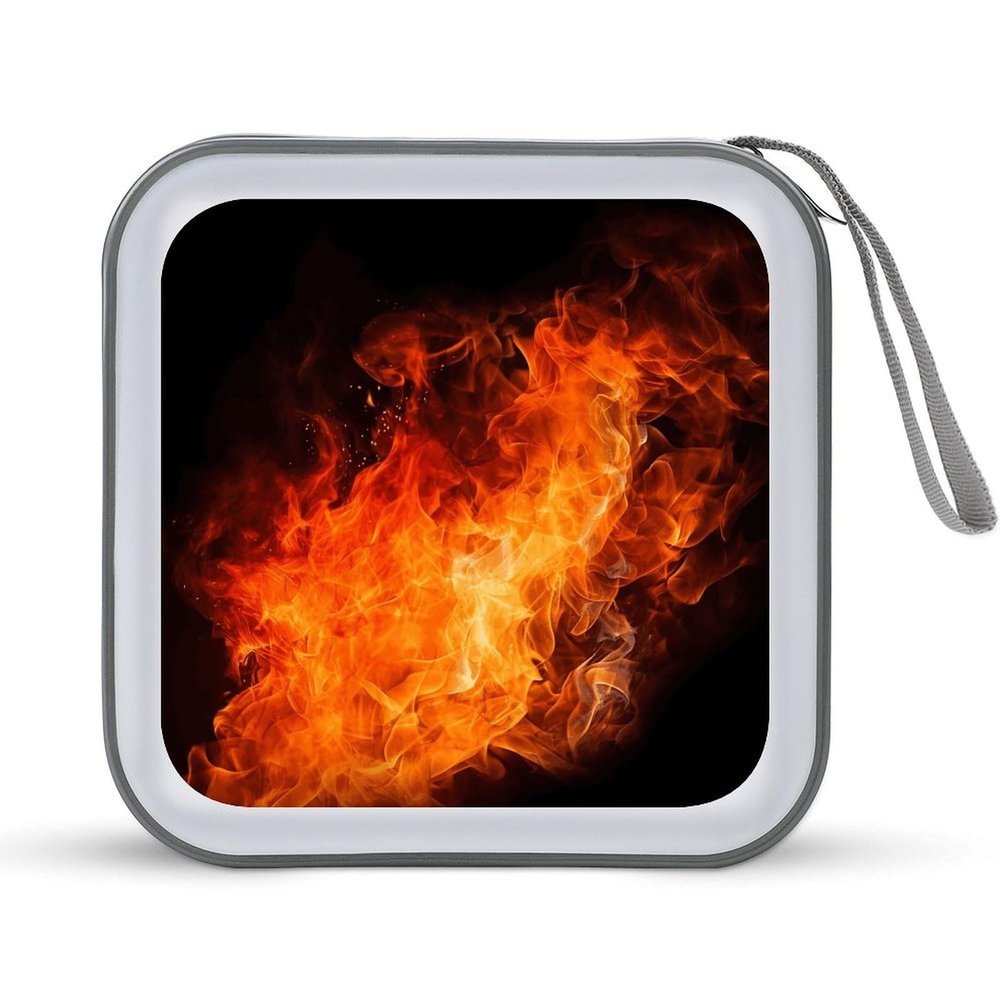 FekiLoot Roaring Flame CD Case,Hard Plastic CD Storage,Portable DVD Wallet,Portable DVD, Holder VCD Organizer Wallet,Protective VCD Storage