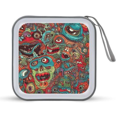 FekiLoot Abstract Monster CD Case,Hard Plastic CD Storage,Portable DVD Wallet,Portable DVD, Holder VCD Organizer Wallet,Protective VCD Storage