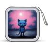 FekiLoot Dark Blue Cat CD Case,Hard Plastic CD Storage,Portable DVD Wallet,Portable DVD, Holder VCD Organizer Wallet,Protective VCD Storage view 1