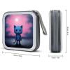 FekiLoot Dark Blue Cat CD Case,Hard Plastic CD Storage,Portable DVD Wallet,Portable DVD, Holder VCD Organizer Wallet,Protective VCD Storage view 2