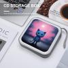FekiLoot Dark Blue Cat CD Case,Hard Plastic CD Storage,Portable DVD Wallet,Portable DVD, Holder VCD Organizer Wallet,Protective VCD Storage view 4