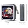FekiLoot America US Flag Bald Eagle CD Case,Hard Plastic CD Storage,Portable DVD Wallet,Portable DVD, Holder VCD Organizer Wallet,Protective VCD Storage view 2