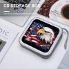 FekiLoot America US Flag Bald Eagle CD Case,Hard Plastic CD Storage,Portable DVD Wallet,Portable DVD, Holder VCD Organizer Wallet,Protective VCD Storage view 4