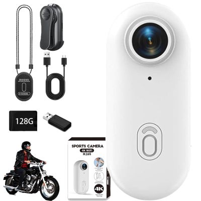 POV 4K Capture Pro, POV Camera Pro with 128GB Card, 170 Wide Angle, WiFi, 30M Waterproof Underwater Camera, Hands-Free Video Recorder for Vlogging, Travel, Bike, Pet (Beginner White,128G)