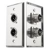 Lonlonty Dual XLR Wall Plate Male 2 PCS,Dual XLR Plugs and Plates Audio Speakers Stainless Steel Wall Plate view 1