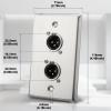 Lonlonty Dual XLR Wall Plate Male 2 PCS,Dual XLR Plugs and Plates Audio Speakers Stainless Steel Wall Plate view 2