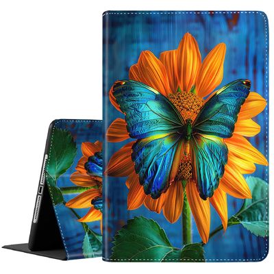 Case for Samsung Galaxy Tab S10 Ultra/S9 Ultra/S8 Ultra 14.6" 2024/2023/2022, Slim Folding Stand Cover with Auto Wake/Sleep for Samsung Galaxy 14.6 inch Sunflower Butterfly