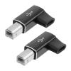 Ezymivs 3PCS USB B to USB C Printer Adapter 90 Degree Right Angle Type-C Female to Midi Converter Type-C to USB-B Convert Connector Compatible with Printer, Electric Piano, Laptops view 1