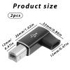 Ezymivs 3PCS USB B to USB C Printer Adapter 90 Degree Right Angle Type-C Female to Midi Converter Type-C to USB-B Convert Connector Compatible with Printer, Electric Piano, Laptops view 2