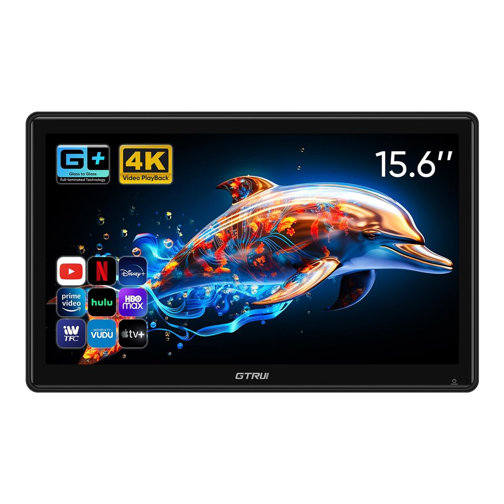 15.6 inch 4K Android 14.0 Car TV Headrest Monitor for Cars Back seat Rear Entertainment System, Support Phone Wireless Mirror Link Touch Screen,with WiFi/Bluetooth/HDMI/USB/Video Player (1 Set)