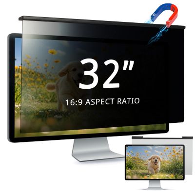 [2 PACK] Eliwhale 32 Inch Removable Hanging Computer Privacy Screen Protector for 16:9 Widescreen Monitor - Matte Anti-Glare bluelight, 30 Anti-Spy for LG HP Acer and More width*height:723*429mm(28.4*16.8 inch)