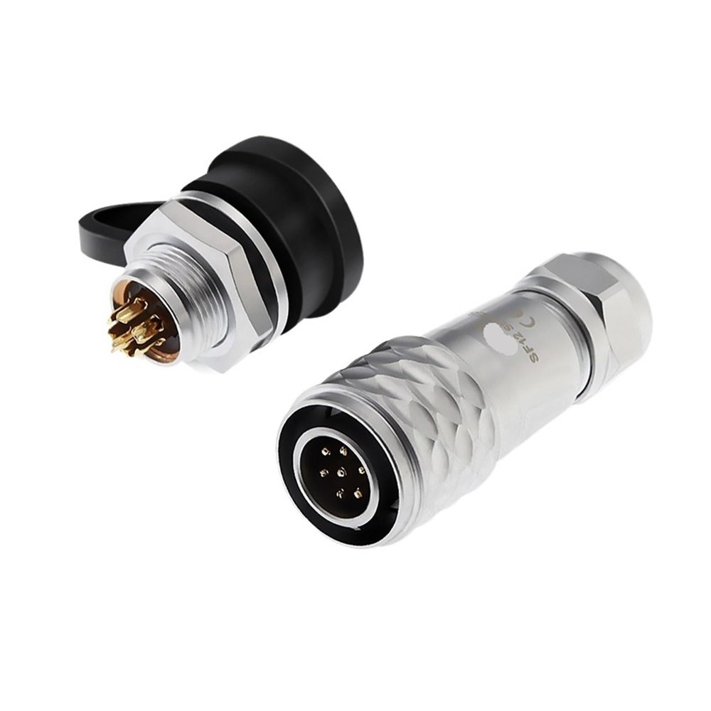 VTGVVVTR SF12 M12 Aviation 2 3 5 6 7Pin Mini Round Power Plug Socket Cable Connector Suitable for Radio Cameras and Equipment(7pin Plug Set)