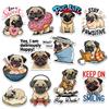 12pcs Pug Dog Stickers Pack for Kids, Teens & Dog Lovers  Cute Pug Aesthetic Vinyl Decals for Water Bottle, Laptop, Journal, Scrapbook, Gift for Pug Lovers Hydro Flask & Journaling 3 Inches view 1