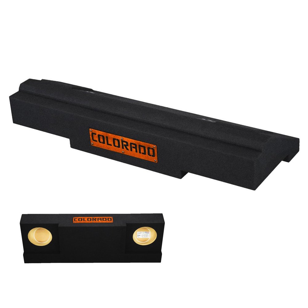 2015-2023 Chevy Colorado Crew Cab Dual Sealed Sub Box Ground-Shaker Subwoofer Enclosure Custom Speaker Box Car Audio Ground Shaker (Orange, 8")