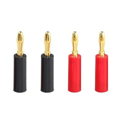 10/40/200PCS 4mm Gold Plated Banana Connector Speaker Horn Speakers Banana for Audio Video Cable Adapter Speaker(10 Black)