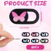 6 Pcs Webcam Cover Slide, Ultra-Thin Camera Privacy Cover for Laptop Desktop Computer Smartphone Tablet to Protect Your Privacy and Security, Butterfly Design (Black) view 2