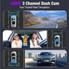 4-in-1 USB-C Car Charger + 4K 3-Channel Dash Cam with 64GB SD Card, Front/Rear 1080P, G-Sensor/Night Vision - Christmas Offer (32GB Card+USB C Car Charger) view 4