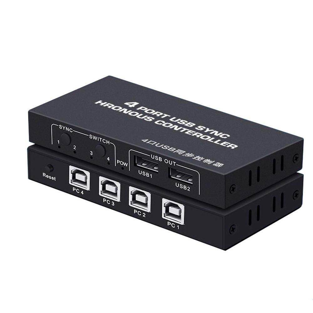 4 Ports USB Synchronizer Mouse and Keyboard Switch Frequency Division Through The ScreenKVM Windows/Linux/Android/MAC Shared Controller