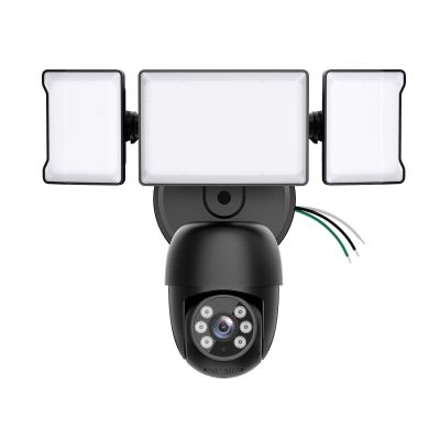 Olafus Floodlight Camera Outdoor5500LM Motion Sensor Light with Camera2K HD Home Security Light WiredColor Night VisionTwo-Way Audio7/24 RecordWorks with Alexa/Google (Black)