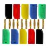 10PCS 2mm Stackable Electrical Terminal Connectors, Gold Plated Copper with Insulating PE Shell, Screw or Weld Connection, Oxidation Resistant view 2