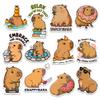 12pcs Capybara Stickers Pack for Kids, Teens & Cute Animal Lovers  Funny Aesthetic Vinyl Decals for Water Bottle, Laptop, Journal, Scrapbook, Gift for Capybara Fans 2 Inches view 1