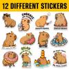 12pcs Capybara Stickers Pack for Kids, Teens & Cute Animal Lovers  Funny Aesthetic Vinyl Decals for Water Bottle, Laptop, Journal, Scrapbook, Gift for Capybara Fans 2 Inches view 2
